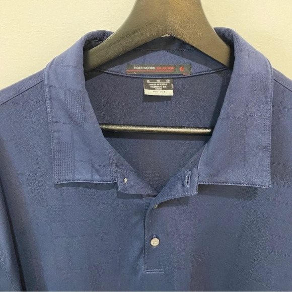 Nike Tiger Woods XL Dry Fit Men’s Navy Blue Golf Polo - Picture 3 of 14
